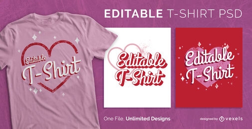 Hearts and sweet texts scalable t-shirt psd