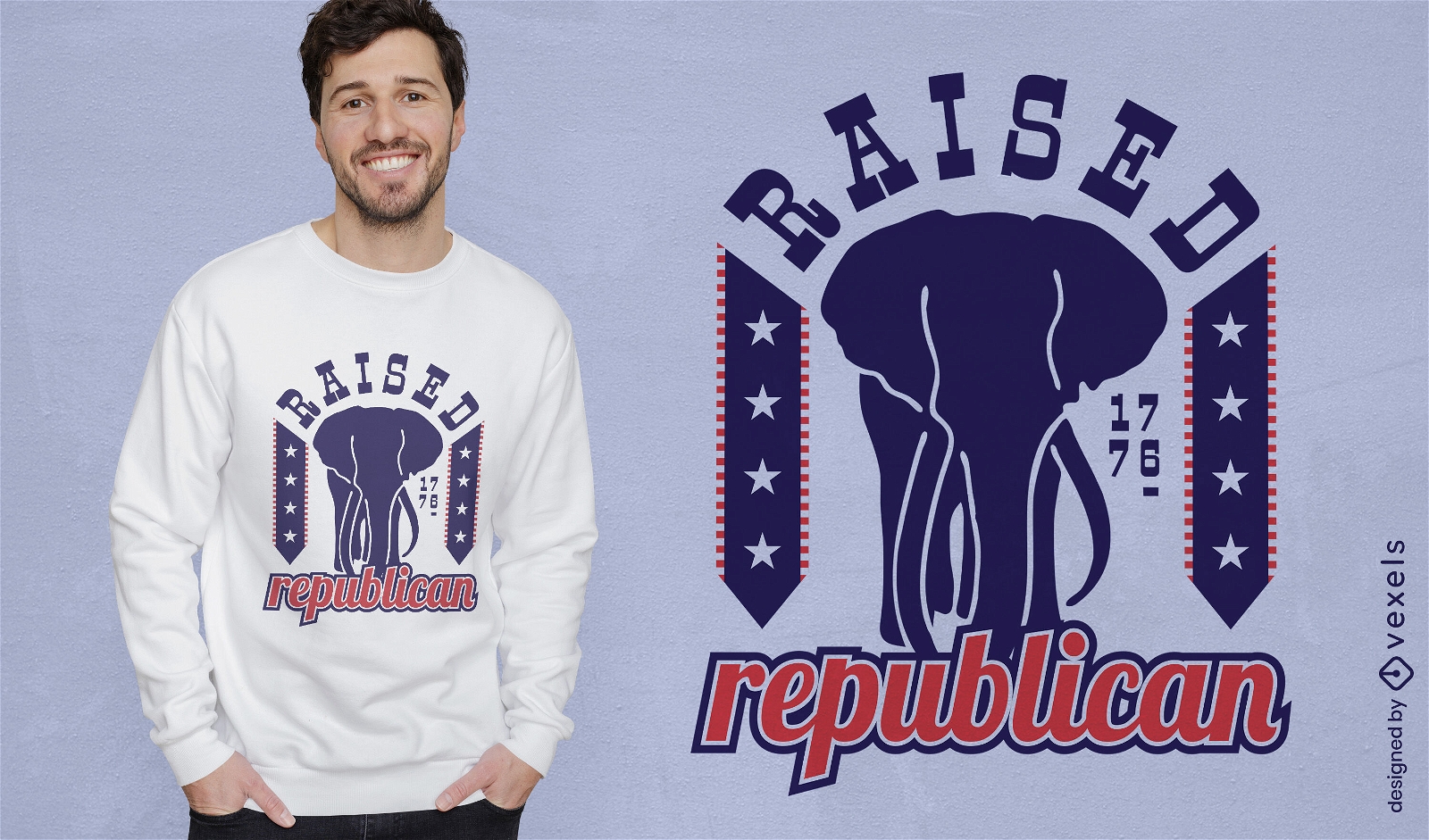 Diseño de camiseta republicana en relieve.