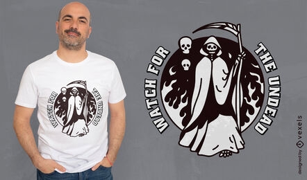 Design de camiseta de mortos-vivos do Ceifador