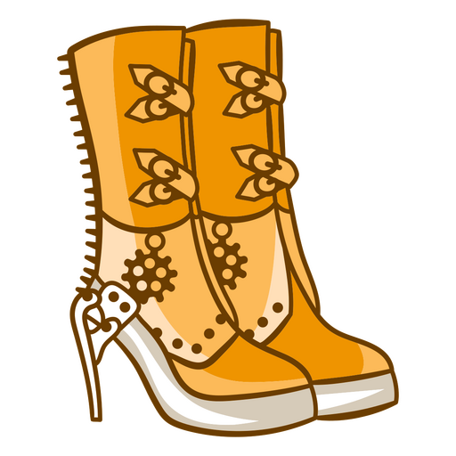 Botas steampunk com intrincados enfeites de metal Desenho PNG