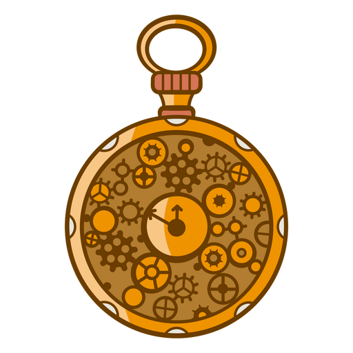 Steampunk style clock PNG Design