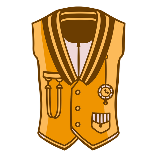 Vest with pocket watch in steampunk style PNG Design