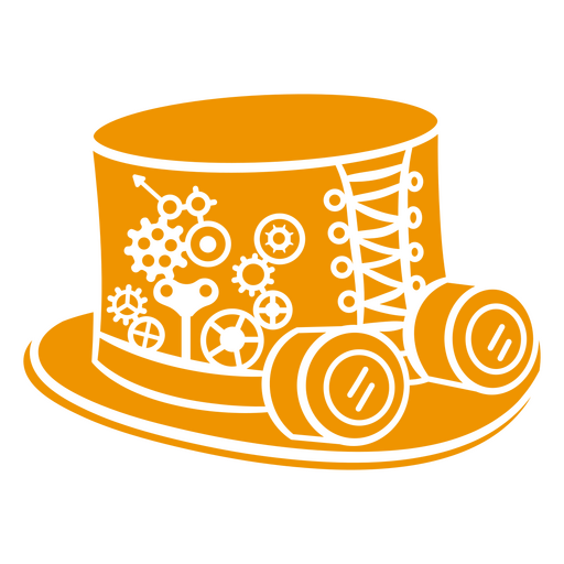 Cartola alta com óculos estilo steampunk Desenho PNG