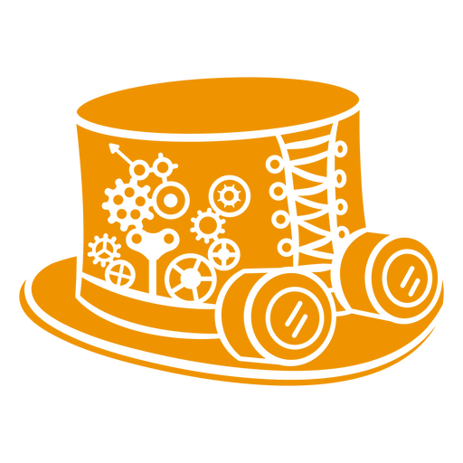 High top hat with steampunk style goggles PNG Design
