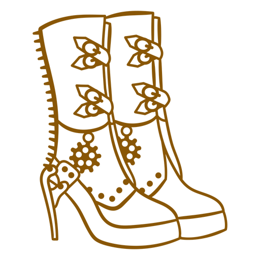 Boots in steampunk style PNG Design