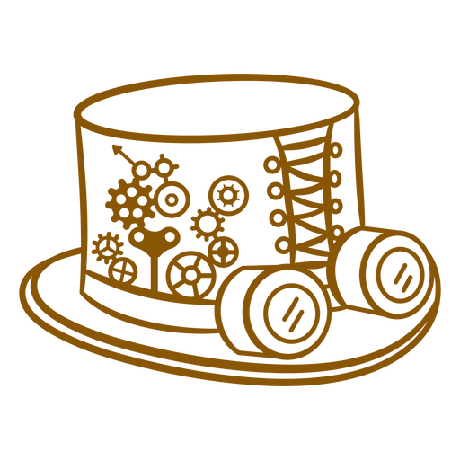 Vintage steampunk style hat with goggles PNG Design