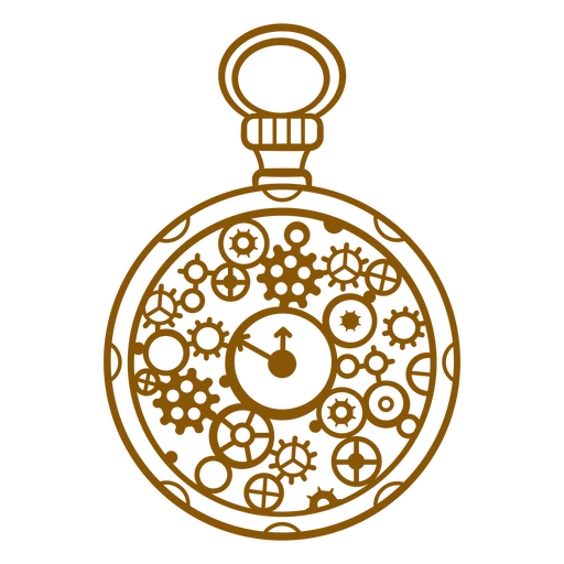 A pocket watch in steampunk style PNG Design