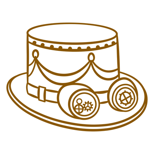 Chapéu gótico em estilo steampunk Desenho PNG