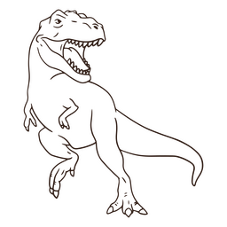 T Rex Jurassic Dinosaur Stroke PNG & SVG Design For T Shirts