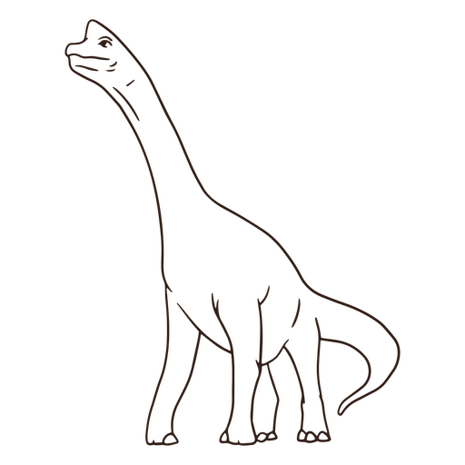 Brachiosaurus dinosaur stroke PNG Design