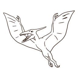 Pterosaur dinosaur stroke PNG Design Transparent PNG