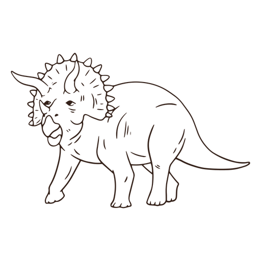 Curso de dinossauro Triceraptors Desenho PNG