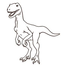 Velociraptor jurassic dinosaur stroke PNG Design