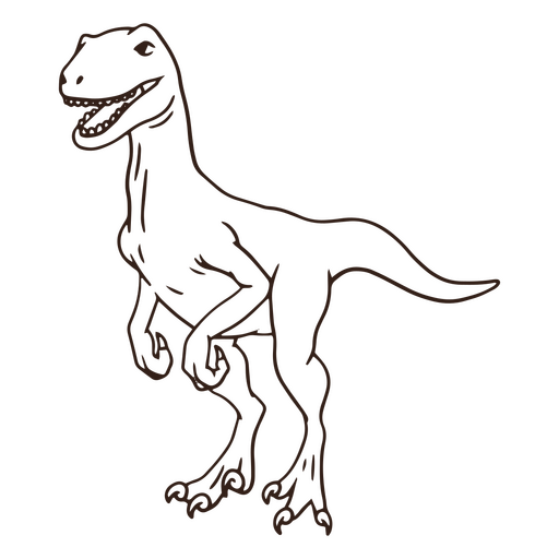 Velociraptor jurassic dinosaur stroke PNG Design