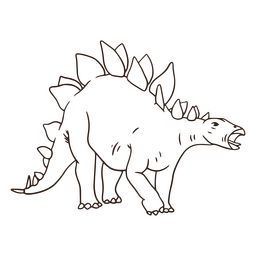 Stegosaurus jurassic dinosaur stroke PNG Design Transparent PNG