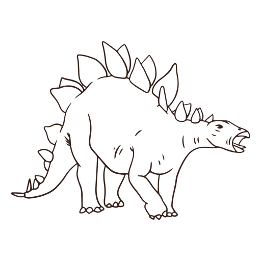 Stegosaurus Jura-Dinosaurier-Strichschlag PNG-Design