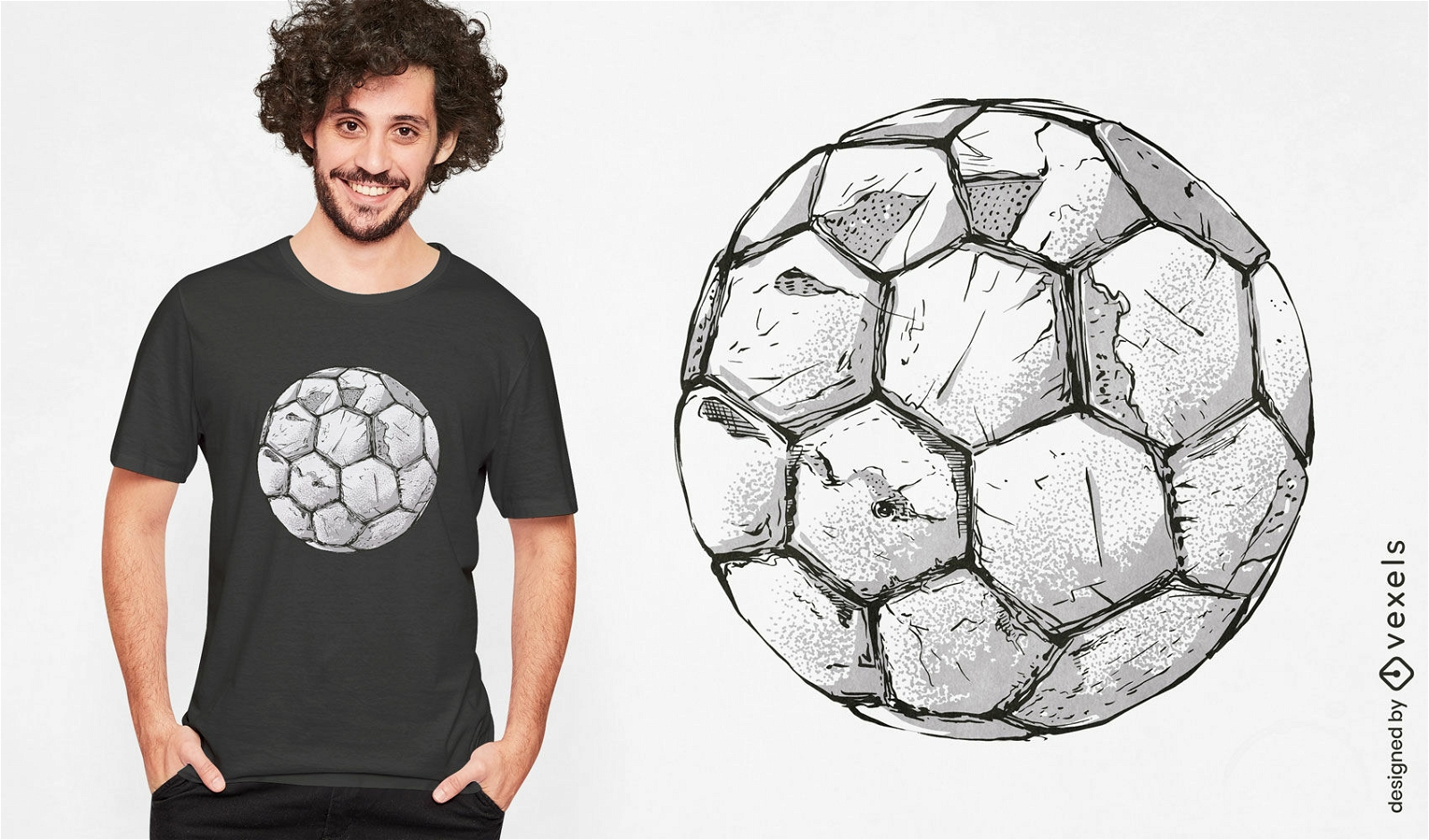 Design de camiseta de esporte de bola de futebol realista