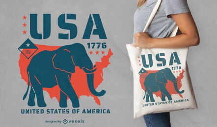 Republican elephant tote bag design