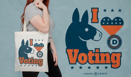 I love voting Democrats tote bag design