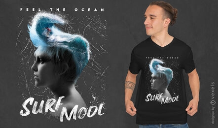 Surf head collage t-shirt psd