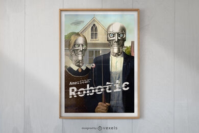 American family robots poster design