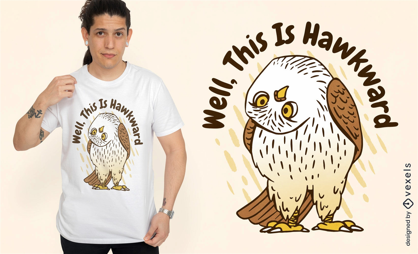 Design de camiseta de animal de pássaro de falcão engraçado