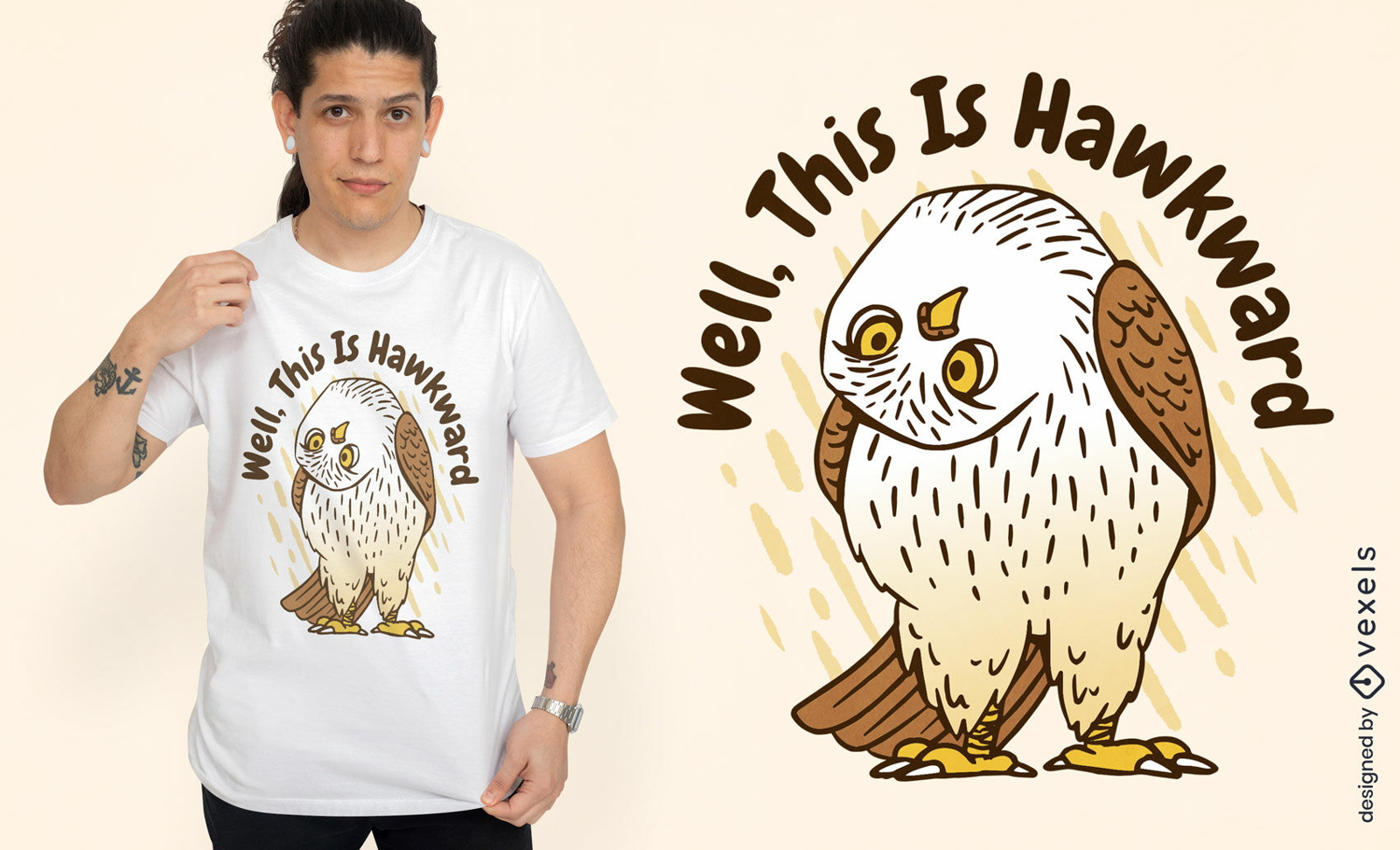 Diseño divertido de camiseta de animal de pájaro halcón