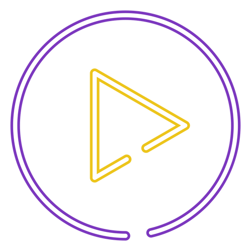 Play button neon icon PNG Design