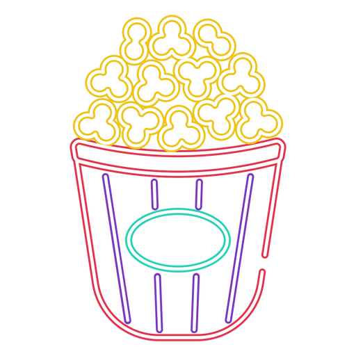 Popcorn neon icon PNG Design