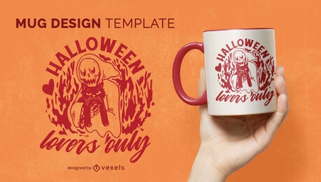 Halloween lovers quote mug design