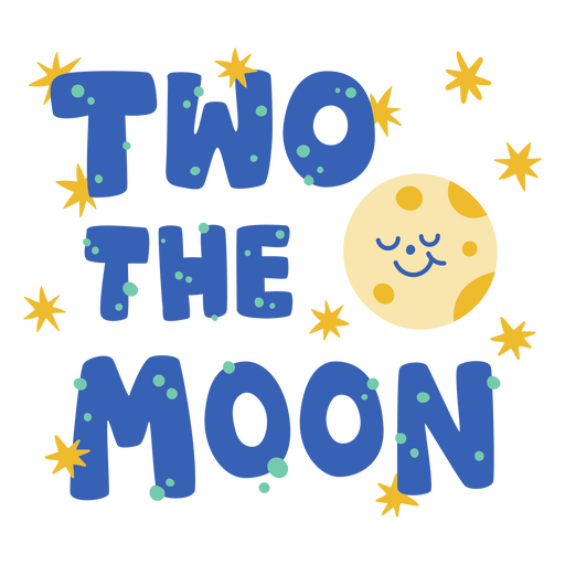 Two the moon PNG Design