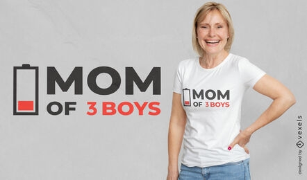 Mom of three boys quote t-shirt design