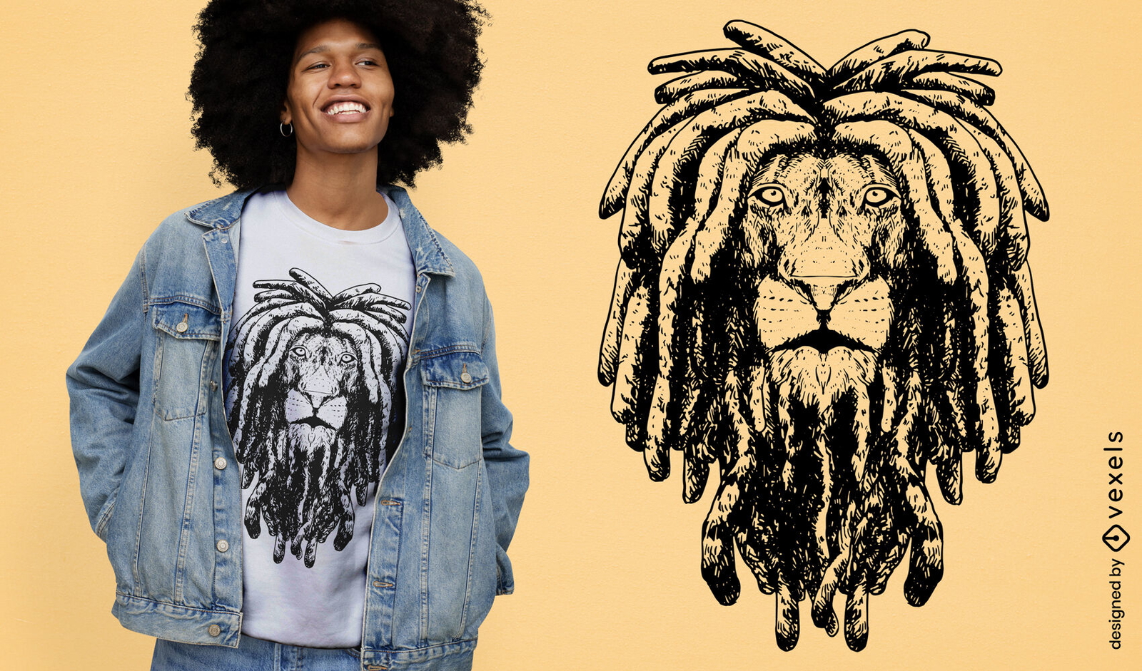 Rastafari-Löwe-Tier-T-Shirt-Design