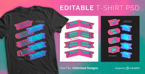 Gradient letters scalable t-shirt psd