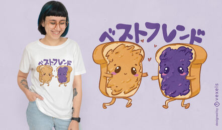 Erdnussbutter- und Geleefreunde-T-Shirt-Design