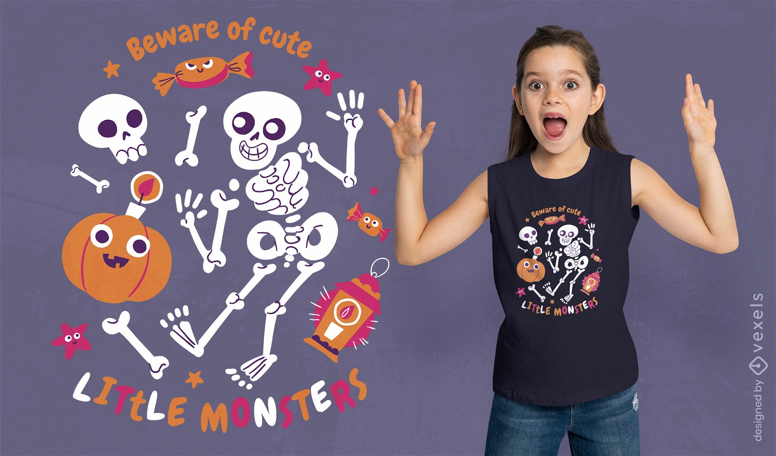 Kleine Monster Halloween-T-Shirt-Design