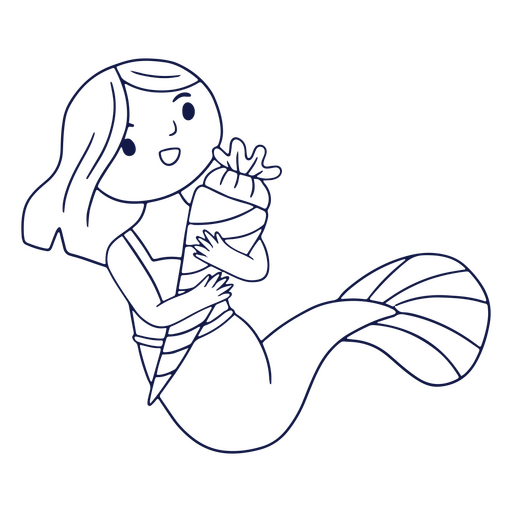 Mermaid holding a large carrot PNG Design