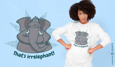 Angry elephant cartoon t-shirt design