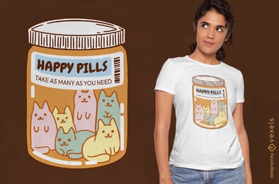 Pill jar with kittens t-shirt design