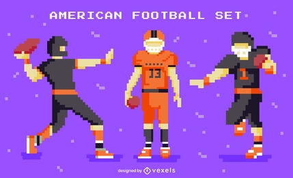 Juego de deporte de jugador de fútbol pixel art