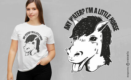 Pony Pferd müde und durstig T-Shirt-Design