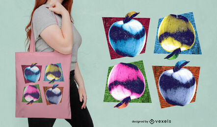 Apple-Pop-Art-Einkaufstaschendesign