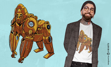 Gorilla steampunk animal t-shirt design