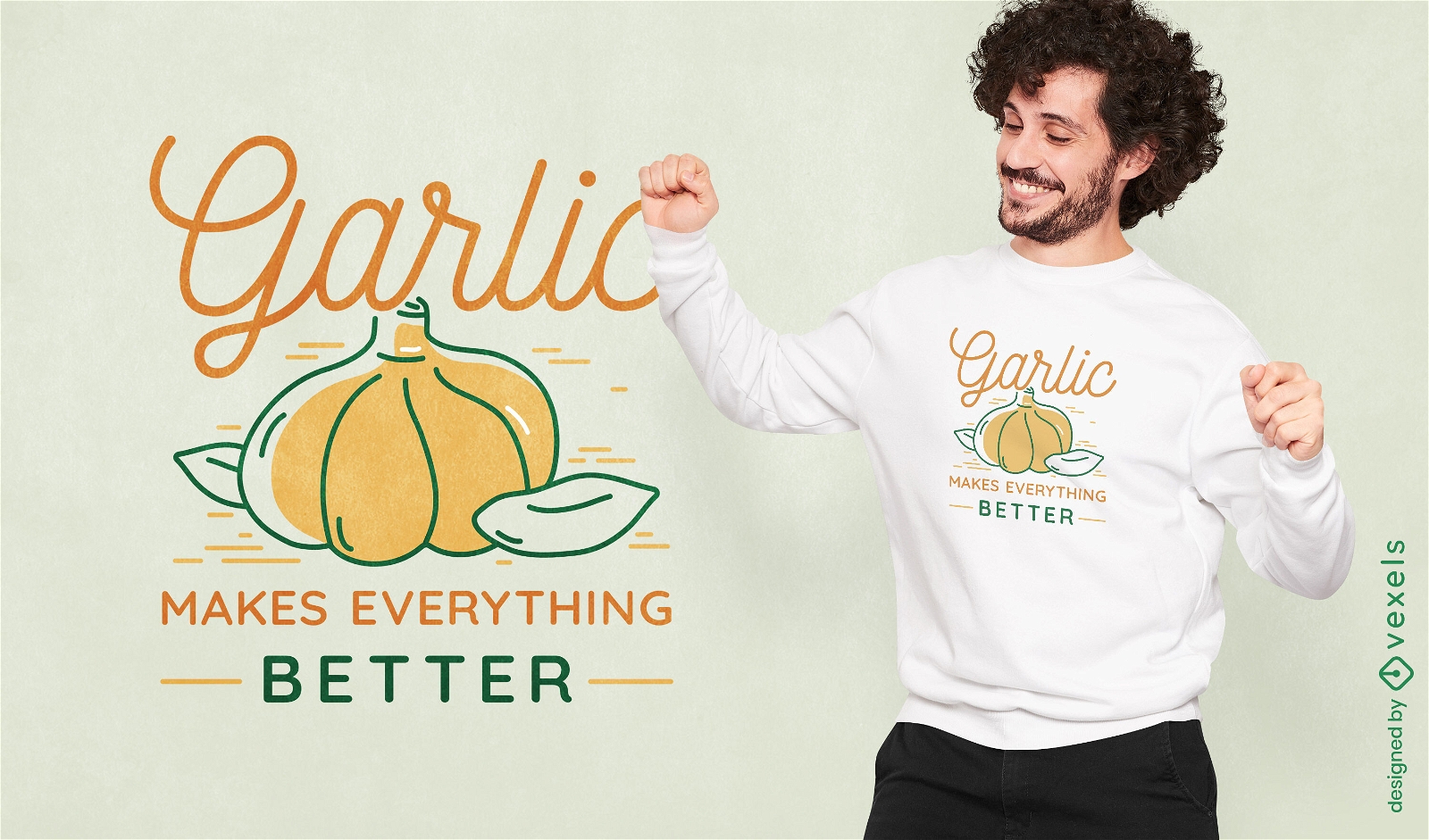 Garlic cooking quote t-shirt design