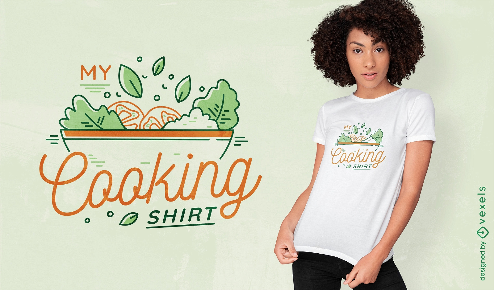 Diseño de camiseta de cita de comida de cocina.