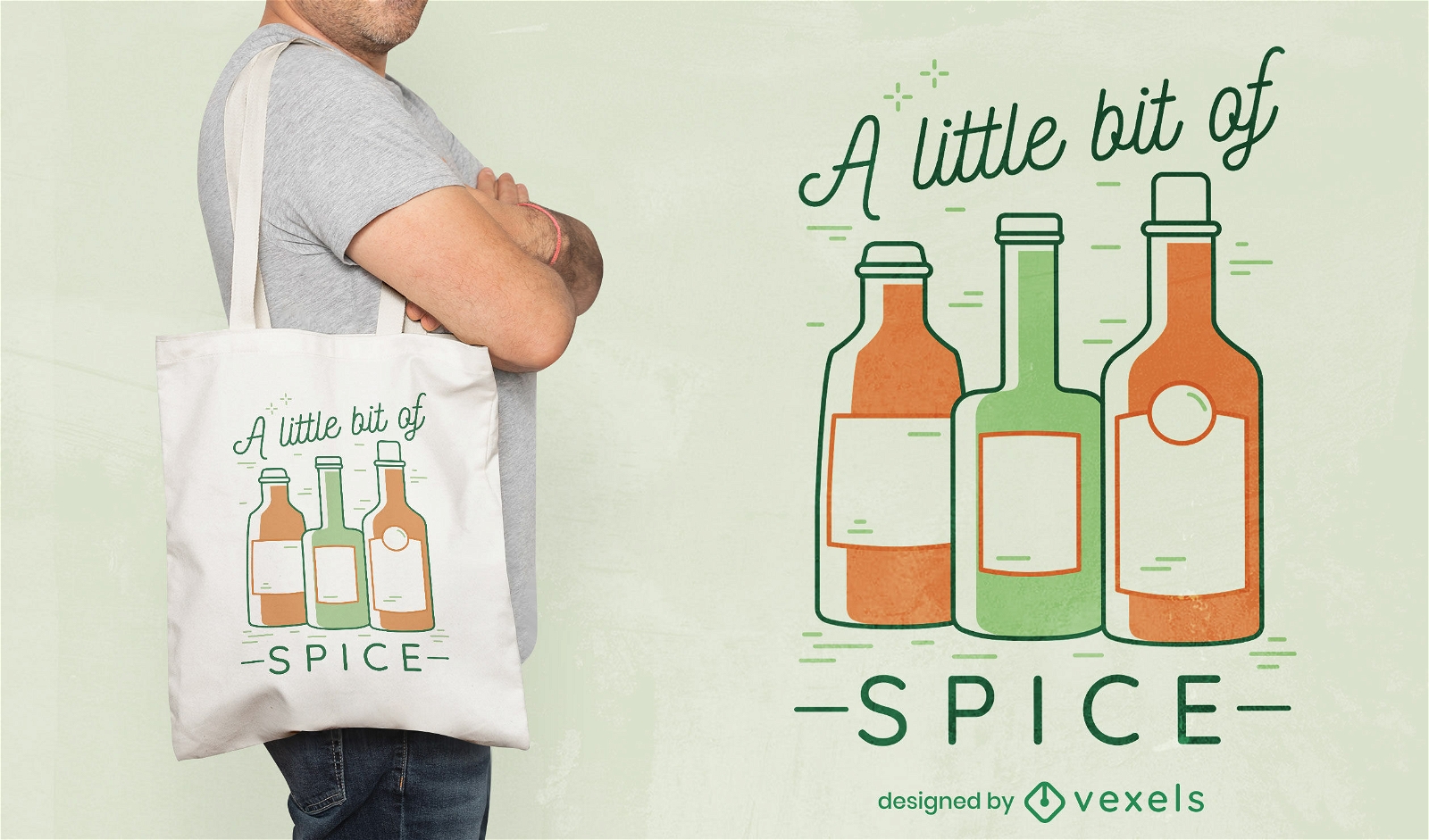 Bottles of sauce food tote bag design