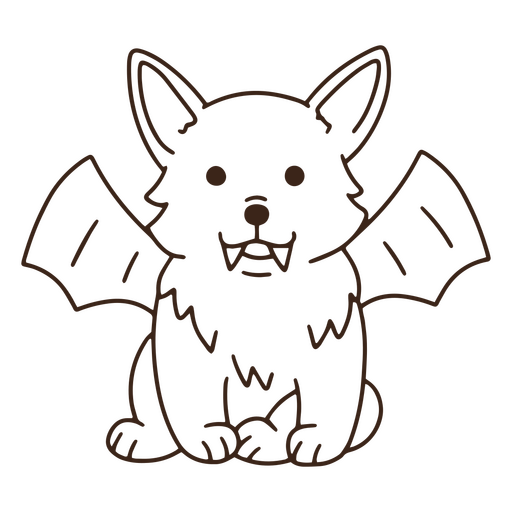 Golpe de morcego Corgi de Halloween Desenho PNG