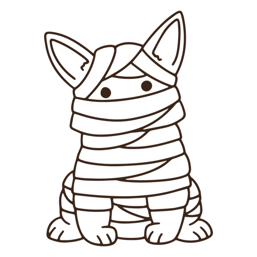 Curso de corgi de múmia de Halloween Desenho PNG