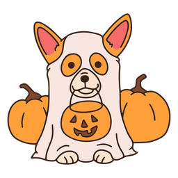 Halloween-Geister-Corgi-Hund PNG-Design