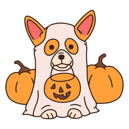 Halloween Ghost Corgi Dog PNG & SVG Design For T-Shirts